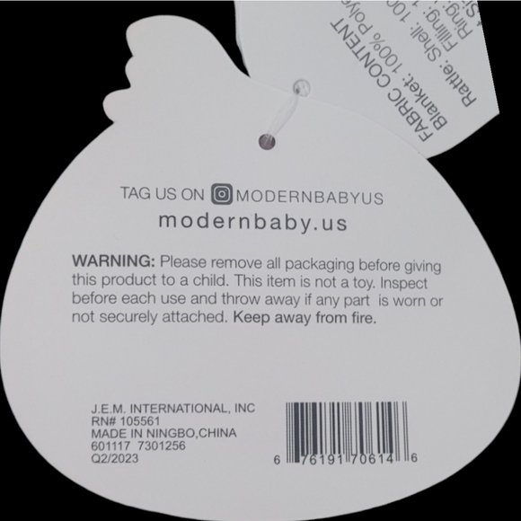 Modern Baby Reversible Snuggle Blanket with Rattle - Picture 8 of 9